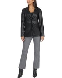 Laundry by Shelli Segal - Faux Leather Notch Collar One-button Blazer - Lyst