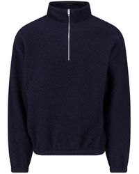 Jil Sander - Half-Zip Mock Neck Sweater - Lyst
