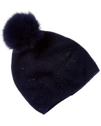 Sofiacashmere - Lurex Lattice Stitch Cashmere Hat - Lyst