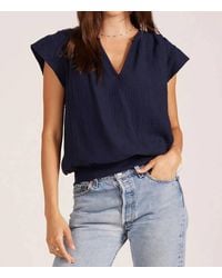 Bobi - Gwen Split Neck Tee - Lyst