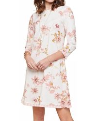 spartina 449 - Island Fringe Floral Print Long Sleeve Dress - Lyst
