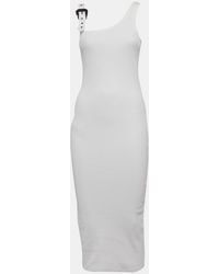 Versace - Jeans Couture Rib Knit Buckle Strap Midi Dress - Lyst