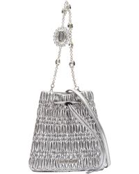 Miu Miu - Matelasse Nappa Crystal Chain Leather Crossbody Bucket Bag - Lyst