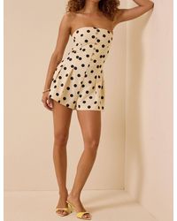 By Together - Sienna Polka Dot Button Romper - Lyst