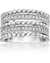 Ross-Simons - Diamond Beaded Multi-Row Ring - Lyst