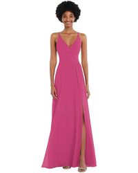 After Six - Faux Wrap Criss Cross Back Maxi Dress With Adjustable Straps - Lyst