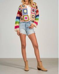 Elan - Hannah Crochet Sweater Cardigan - Lyst