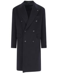 Tagliatore - Cashmere Double-Breasted Coat With Notched Lapel - Lyst