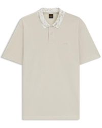 BOSS - Relaxed-Fit Cotton-Piqué Polo Shirt With Collar Artwork - Lyst
