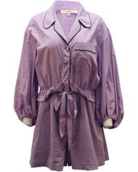 Tibi - Baptise Pajama Romper With Waist Tie - Lyst