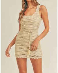Lush - Crochet Knit Tank Dress - Lyst