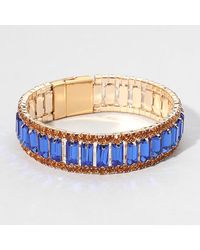 Fashnzfab - Baguette Stone Cluster Magnetic Evening Bracelet Sapphire - Lyst