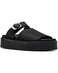 Clarks - Crepe Slide Leather Slide Mule Sandals - Lyst