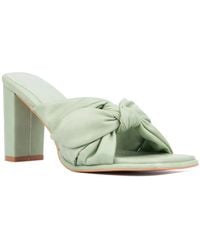TORGEIS - Deanna Sandals Sage Bow Details High Block Heel Hawk065 - Lyst