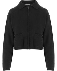Allude - Cropped Zip Collar Cashmere Sweater - Lyst