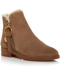 See By Chloé - Louise Leather Zip-on Ankle Boots - Lyst