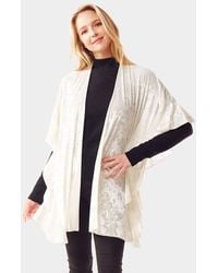TRUEDAMES - Solid Velvet Shawl Poncho - Lyst