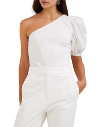French Connection - Ruched Side One-shoulder Blouse - Lyst