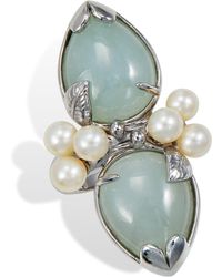 Savvy Cie Jewels Sterling Silver Jade &fwp - Gray