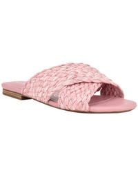 Calvin Klein - June 2 Woven Peep-toe Slide Sandals - Lyst