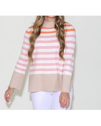 Fate - Stripe Mock Neck Tunic Sweater - Lyst