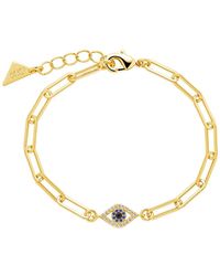 Sterling Forever - Carli Cz Evil Eye Bracelet - Lyst