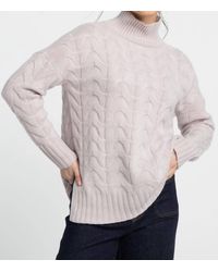 Kinross Cashmere - Luxe Cable Funnel Sweater - Lyst