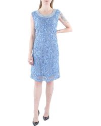 R & M Richards - Plus Metallic Embellished Cocktail And Party Dress - Lyst