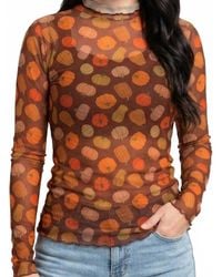 Jess Lea - Pumpkin Obsession Mesh Top - Lyst
