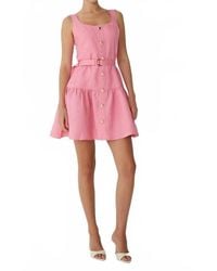 JS71 - Cari Belted Linen Mini Dress - Lyst