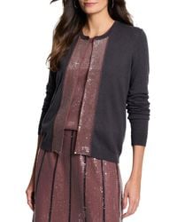 NIC+ZOE - Sequin Trimmed Cardigan - Lyst