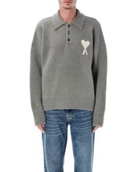 Ami Paris - Adc Polo Wool Sweater - Lyst