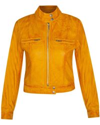 Infinity Leather - Plain Leather Moto Biker Jacket-Braga - Lyst