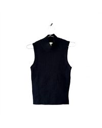 Tahari - Ribbed Knit Sleeveless Mock Neck Sweater Tank - Lyst