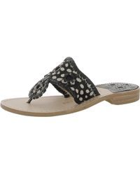 Jack Rogers - Haircalf Jack Leather Thong Slide Sandals - Lyst