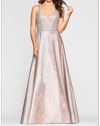 Faviana - Metallic Jersey Gown - Lyst