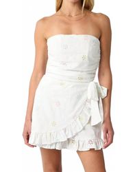 Olivaceous - Eyelet Strapless Romper - Lyst