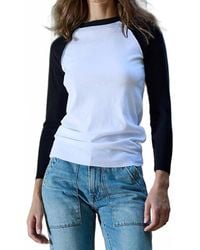 NSF - Aria Fitted Baby Rib Raglan Tee - Lyst