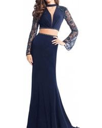 Rachel Allan - Two-Piece Jersey Evening Gown - Lyst