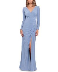 Betsy & Adam - Jersey Ruched Evening Dress - Lyst