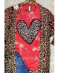 Bella Canvas - Leopard Heart Graphic Tee - Lyst
