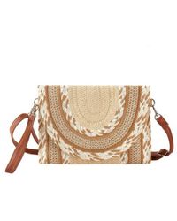 Fashnzfab - Multi Pattern Straw Clutch & Crossbody Bag - Lyst
