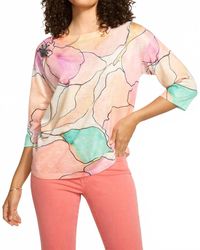 Fdj - 3/4 Sleeve Drop Shoulder Top - Lyst