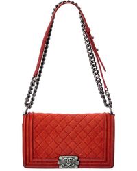 Chanel - Quilted Suede Medium Boy Bag (authentic Pre-owned) - Lyst