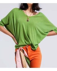 Q2 - Super Soft V Neck Short Sleeve Sweater Top - Lyst