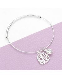 Fashnzfab - N- Initial Monogram Bangle Bracelet - Lyst