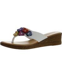 TUSCANY by Easy StreetR - Giordana Leather Embellished Thong Sandals - Lyst