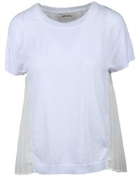 MEIMEIJ - Refined Knit Top With Voile Back Detail - Lyst
