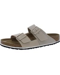 Birkenstock - Arizona Split Faux Leather Cork Slide Sandals - Lyst