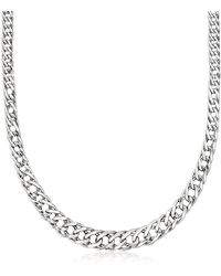 Ross-Simons - Sterling Graduated Oval-link Necklace - Lyst